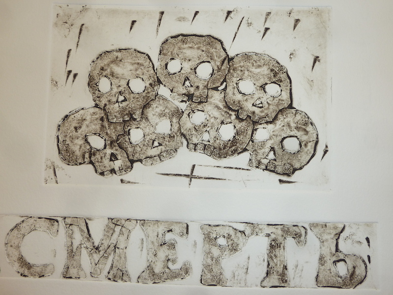 Russe - estampe sur papier (ouvrage Petites variations sur la Mort) © Clément